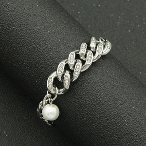 Trendy Male Trendy Female Titanium Steel Pearl Simple <b>Bracelet</b> <b>Bracelet</b> Accessories Tanjing - Product Image 2