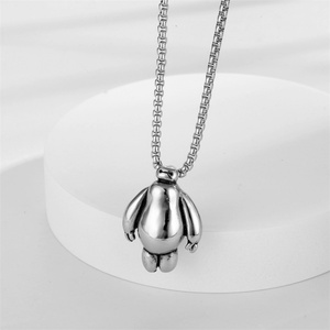 Collar con Colgante de Cadena de Eslabones de Acero Inoxidable Personalizado de Fábrica con Personajes de Dibujos Animados e Imitación de Perlas, Ideal para Regalo de Aniversario o Fiesta - Product Image 3
