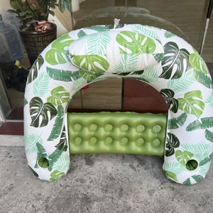 Chaise longue de <span class=keywords><strong>piscine</strong></span> gonflable personnalisée en usine avec flotteur en PVC épaissi et porte-gobelet à boisson, chaise flottante sur l'eau - Product Image 4