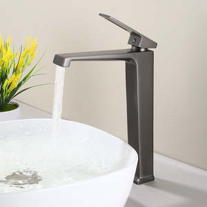 Grifo Mezclador para Lavabo, Latón, Monomando, Agua Fría y Caliente, Caño Alto, Montaje en Cubierta, Núcleo <span class=keywords><strong>de</strong></span> Válvula <span class=keywords><strong>de</strong></span> Cerámica para Lavabo <span class=keywords><strong>de</strong></span> Encimera - Product Image 4