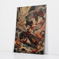 Impressions d'art personnalisées, vernis 3D, impression UV en relief, mythologie chinoise, Nezha, anime, effet texturé en relief, articles de collection