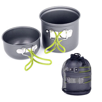 Équipement de pique-nique Portable pliable cuillère couteau fourchette cuillère Pots Camping en plein air ustensiles de cuisine Kit Trekking et Camping fournitures