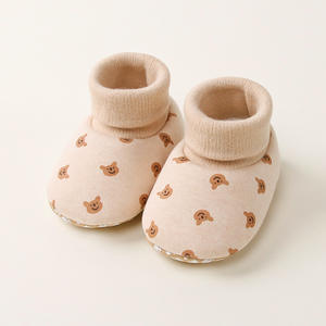 Lindo Oso <span class=keywords><strong>de</strong></span> dibujos animados bebé niña botines estancia en zapatilla invierno cálido suave zapatos recién nacido cuna calcetín zapatos - Product Image 3