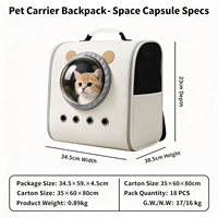 Sac à dos de transport pour animaux de compagnie Space Capsule, fenêtre de visualisation transparente, sac de voyage ventilé et confortable pour chats, activités de plein air