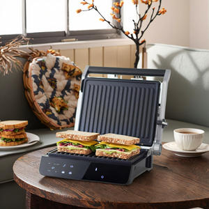 Griglia Elettrica a Contatto 4 Fette BBQ Indoor Pressa per <span class=keywords><strong>Panini</strong></span> con Piastre Antiaderenti Rimovibili Scaldavivande per Uso Domestico - Product Image 6