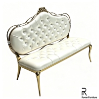 Canapé moderne en acier inoxydable de luxe, design unique, personnalisable, pour mariages et événements
