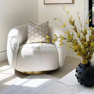 Modern Swivel Accent <b>Chair</b> <b>Barrel</b> Armchair Upholstered Performance Fabric Solid Wood Legs Commercial Hotel Apartment Living Room - Product Image 3