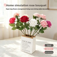 Roses artificielles en soie hydratantes au toucher doux, best-seller pour la décoration intérieure de la maison/l'hôtel, fleurs de mariage transfrontalières