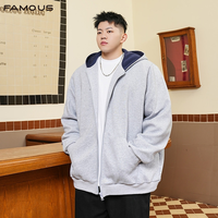 Sweat à capuche pour homme grande taille, fermeture éclair intégrale, coupe ample, hiver, directement de l'usine, usage quotidien, OEM, confortable, respirant