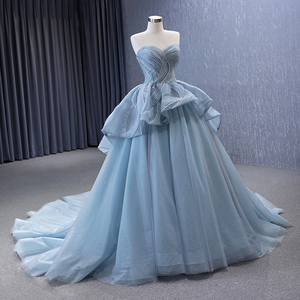 Robes de soirée formelles pour femmes enceintes, taille plus, sans bretelles, style plage naturel, avec volants et plis, écologiques, pour 231064 - Product Image 4