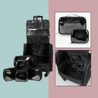 Chariot de coiffeur professionnel, sac de maquillage, valise de beauté à roulettes, valise de maquillage de voyage, logo personnalisé, valise de salon de coiffure