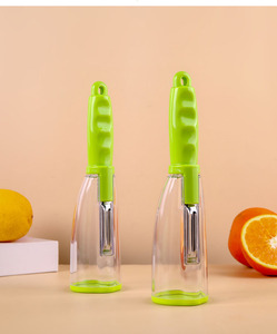 Pelador de Cocina Manual Multifuncional de Acero Inoxidable para Frutas y Verduras, en Contenedor de Plástico - Product Image 4