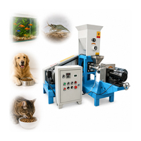 Machine d'extrusion à vis simple pour la fabrication de granulés d'aliments pour animaux (chats, chiens, poissons) avec PLC et moteur