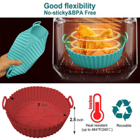 Pot en Silicone antiadhésif réutilisable, panier de friteuse à Air, doublure de friteuse à Air en Silicone