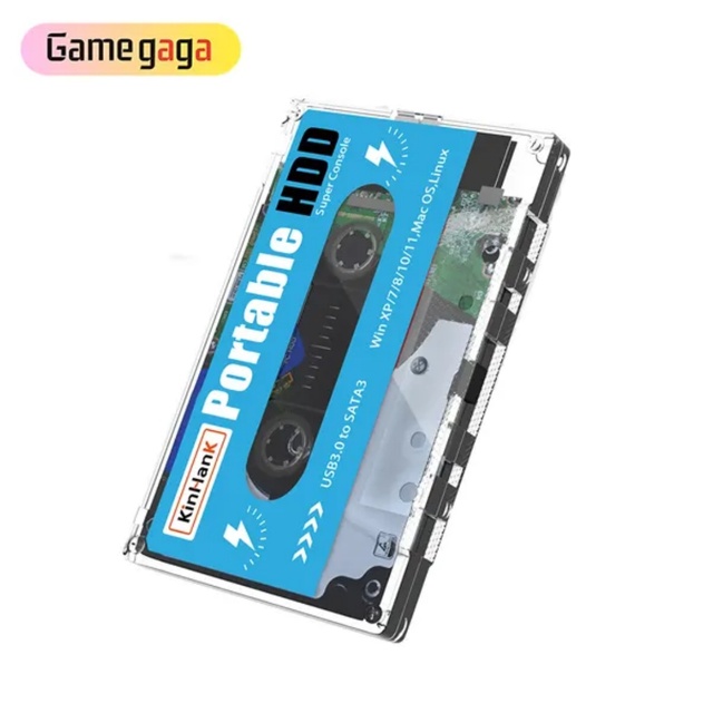 Kinhand 500G 2.5 Inch Plastic External Hard Drive with Batocera 33 System 55000+ Retro Games for PSP/SATURN/Wii PC/Laptop