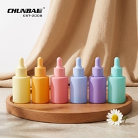 Flacon compte gouttes vide de 15Ml, 1 pièce, givrée, coloris violet, rose, bleu, étiquette adhésive personnalisée, pour aromathérapie, bouteilles d'huile essentielle