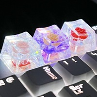 Wholesale DIY Resin High Permeability Camellia Keycaps Gaming Mechanical Keyboard Cherry Profile PC Personalized Creative Design