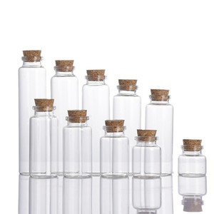 Mini flacons <span class=keywords><strong>en</strong></span> verre transparent à fond plat de 60 ml avec <span class=keywords><strong>bouchon</strong></span> <span class=keywords><strong>en</strong></span> <span class=keywords><strong>liège</strong></span> pour cadeaux de mariage, <span class=keywords><strong>diamètre</strong></span> 30 mm - Product Image 2