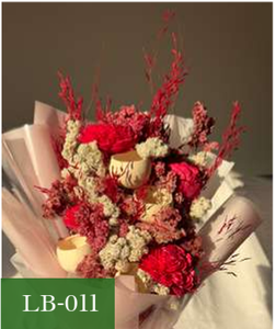 Ramo de Flores Secas Mixtas Rojas y Blancas, Arreglo Floral Natural de Larga Duración LB-011 - Product Image 3