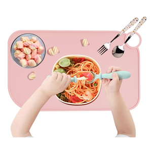 Benutzer definierte rutsch feste isolierte Silikon-Esstisch matte Tischset in Lebensmittel qualität für den Ess bereich von Kleinkindern - Product Image 4