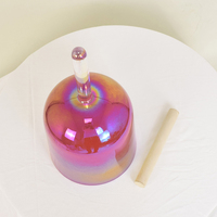 Bol chantant en cristal de quartz rose avec poignée, thérapie sonore pure 432 Hz, instrument de guérison sonore pour le yoga et la méditation, pour bain sonore