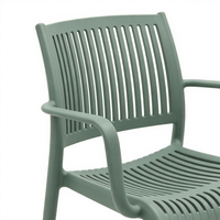 Chaise de salle à manger moderne contemporaine en plastique à dossier ajouré avec accoudoirs, empilable, pieds en plastique, pour la maison, le bureau ou la terrasse