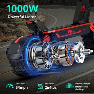 Patinete Eléctrico EU USA GOKEEP F5 con Suspensión Completa, 1000W, Sensor Digital Inteligente, Batería de Litio de 20Ah, Plegable - Product Image 2