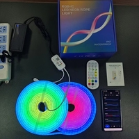 Guirlandes lumineuses LED de 10 m avec télécommande Wifi, design néon flexible à faire soi-même pour la chambre à coucher, le salon, la décoration de fête, bande lumineuse LED RVB