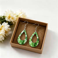 Sublimations-Blanko-Ohrringe, personalisierter Schmuck für Frauen, doppelte Tropfenform, Holz-Wassertropfen-Ohrringe, modisches persönliches Geschenk