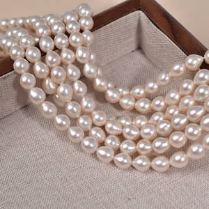 Perlas de Agua Dulce Naturales en Forma de Gota Barroca, Aproximadamente 6 mm, Cuentas Sueltas Blancas, Accesorio Semiterminado para DIY - Product Image 2