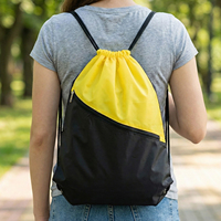 Sac à dos promotionnel en polyester tissé avec cordon de serrage et fermeture éclair, idéal pour les événements et les cadeaux promotionnels