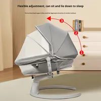 Transfrontalier pour nouveau lit bébé multifonction, chaise berçante électrique, chaise apaisante pour nouveau-né, cadre en métal, capacité de charge de 15 kg