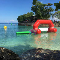 Arche gonflable flottante pour la course à pied, le vélo et la natation, arche gonflable de ligne d'arrivée sur l'eau