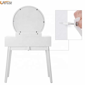Nouvelle mode luxe contemporain MDF personnalisé fille <span class=keywords><strong>commode</strong></span> coiffeuse blanc tire avec grand miroir et <span class=keywords><strong>2</strong></span> grands <span class=keywords><strong>tiroirs</strong></span> de rangement - Product Image 4