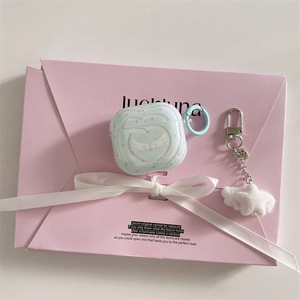 Funda semitransparente para auriculares con forma de corazón azul para AirPods Pro 2, 2.ª, 3.ª y 4.ª generación, funda protectora inalámbrica con Bluetooth - Product Image 2