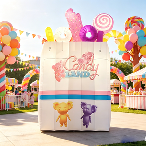 <span class=keywords><strong>Donut</strong></span> gigante, piruleta y bastón de caramelo Exhibición de Navidad para decoración de vacaciones, publicidad y eventos Modelo de bolsa de dulces inflable personalizado - Product Image 1