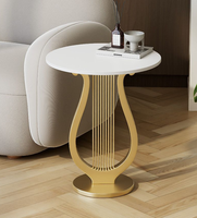 Nouvelle table minimaliste à bordure en forme d'harpe, table basse pour salon et maison