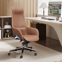 Fauteuil de bureau de luxe inclinable en cuir robuste, grand modèle, ergonomique, pour conférence, fauteuil de direction en cuir