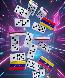 Jeu de dominos double six personnalisé avec drapeau du Venezuela et toupies métalliques - Tuiles de dominos double face pour les soirées de jeux en famille - Product Image 6