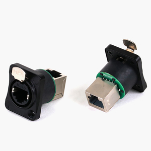 RJ45 महिला चेसिस सॉकेट सॉकेट 90/180 शील्ड ईथरनेट कनेक्टर और जस्ता मिश्र धातु आवास - Product Image 1