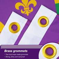 Drapeau de carnaval portable en polyester, bannière de fête à motif étoiles et rayures, décoration murale pour fête de la Nouvelle-Orléans, cadeau
