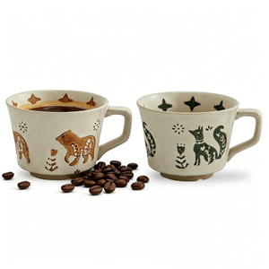 Taza de Café de Cerámica Pintada a Mano de 300 ml, Taza de Gres Personalizable para Cafetería y <span class=keywords><strong>Restaurante</strong></span> - Product Image 1