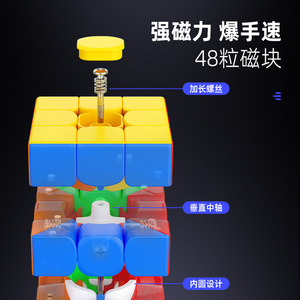 Saint Hands Cube magnétique 3x3 coloré réglable à grande vitesse, jouet éducatif lisse pour adolescents de 7 à 14 ans - Product Image 4