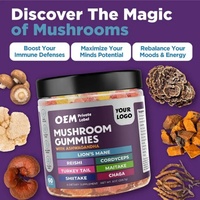 Gummies Supplémentaires aux Champignons : Extrait Multi-Champignons (Chaga, Reishi, Cordyceps, Crinière de Lion) – Vitamines à Croquer