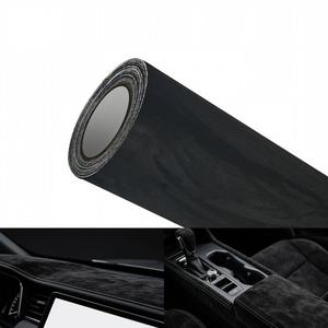 Filme de Vinil Autoadesivo de Alta Qualidade para Envelopamento de Interiores de Carros, Tecido de Suede em Vinil Preto - Product Image 1