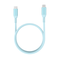 Kabel USB silikon maks 5A PD100W, kabel Usb Tipe C silikon 480Mbps warna-warni