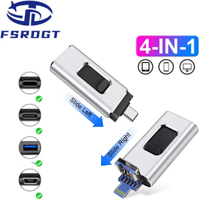 2024 nóng bán 1TB OTG USB Flash Drive chính hãng <span class=keywords><strong>4</strong></span>-in-1 Type-C 64GB 128GB 256GB 1GB USB Flash Bộ nhớ 16GB Thẻ phong cách - Product Image 5
