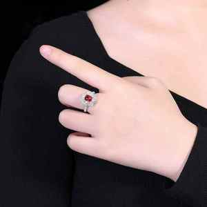 Joyería fina de oro de 18 quilates, anillo de rubí natural sin calentar de 1.59 quilates, halo lateral con diamantes pavé, 58 piezas, 1.08 quilates, certificado AIGS+NGTC - Product Image 4