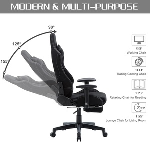 Chaise de jeu DDP Silla blanc rouge noir chaises de bureau en tissu Alcantara salon <span class=keywords><strong>fauteuil</strong></span> de couleur moderne avec soutien <span class=keywords><strong>lombaire</strong></span> maison - Product Image 5