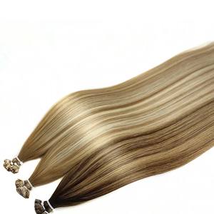 Extensions de cheveux naturels K Tip, lisses et soyeux, à la kératine (couleur claire), à pointe plate, invisibles, double épaisseur - Product Image 1